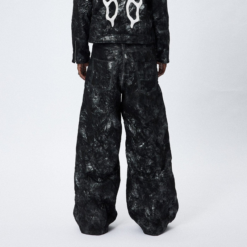 Dark Tie-dye Wide Leg Pants