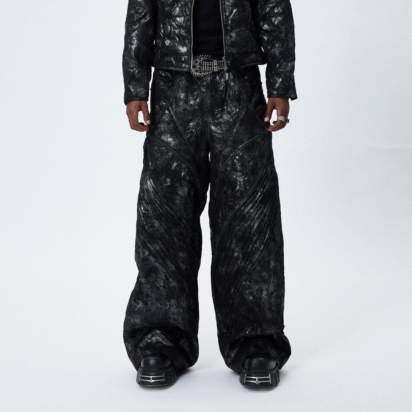 Dark Tie-dye Wide Leg Pants
