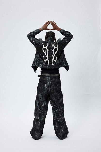 Dark Tie-dye Wide Leg Pants