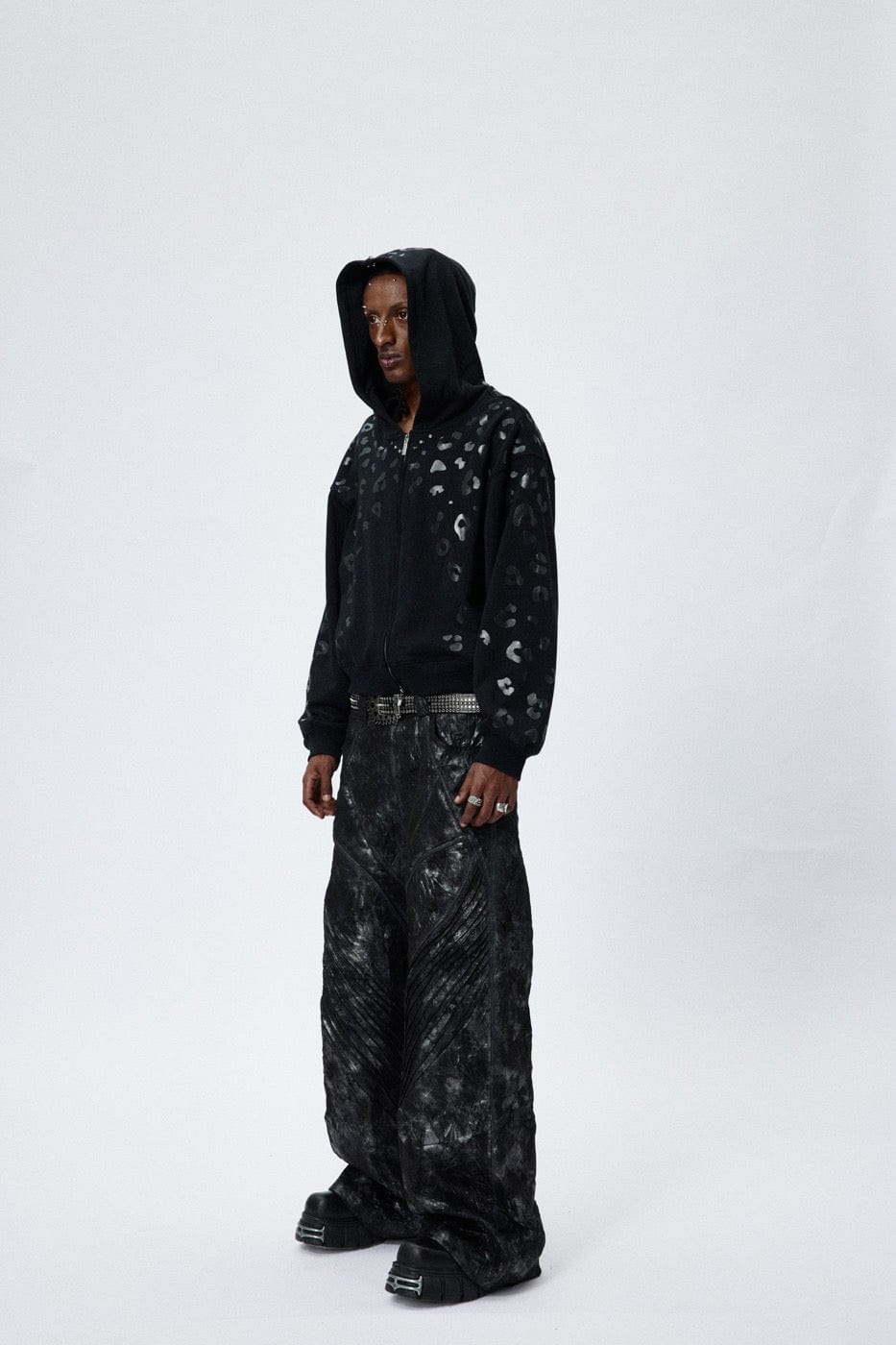 Dark Tie-dye Wide Leg Pants