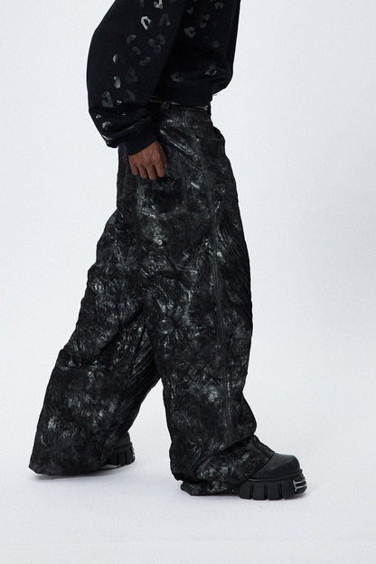 Dark Tie-dye Wide Leg Pants