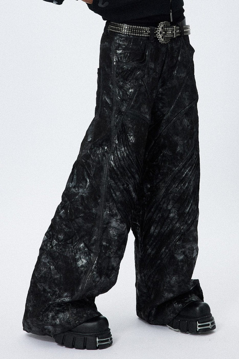 Dark Tie-dye Wide Leg Pants