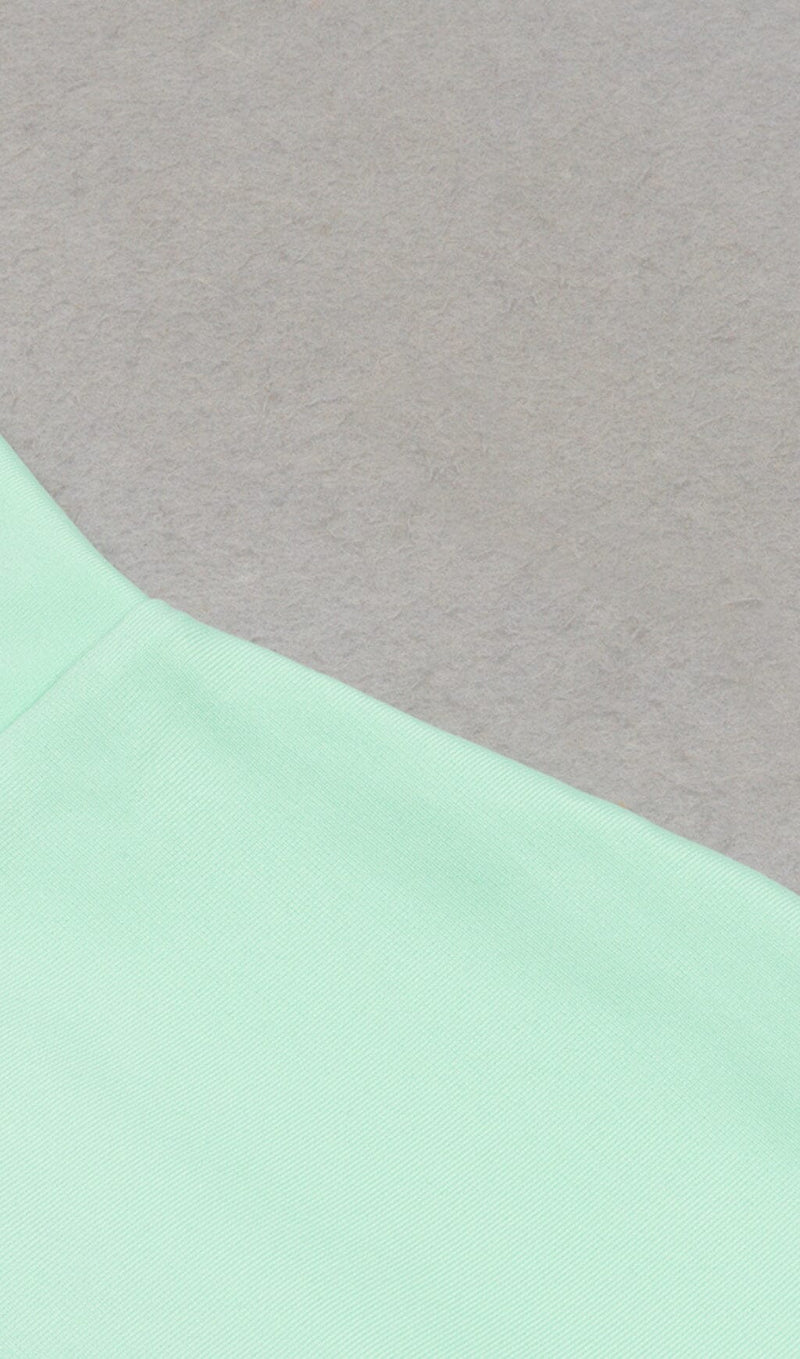 Strapless Corset Midi Dress in Seafoam Green