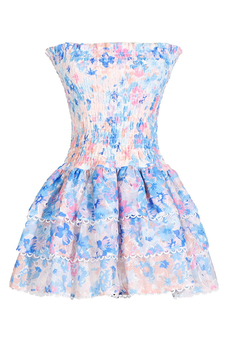 Mercy Blue Ruched Mini Dress