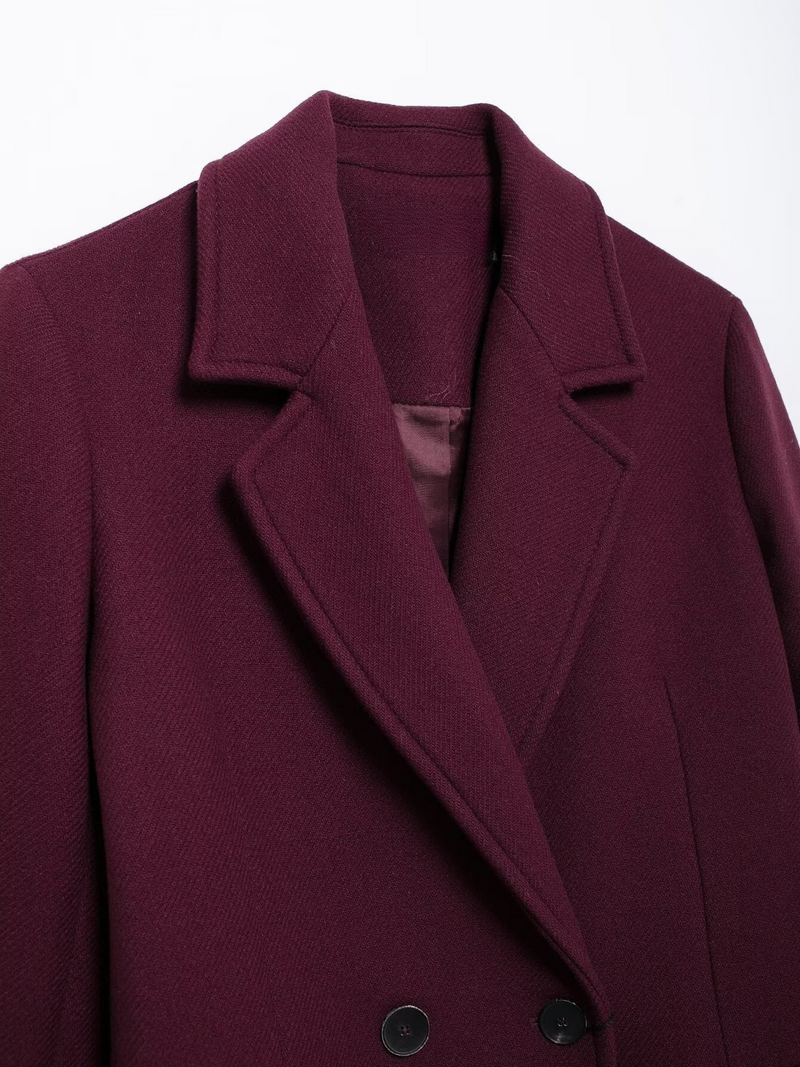 Heavenleigh Wine Red Long Coat
