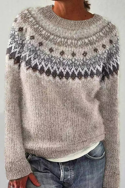 Crewneck Unique Print Cozy Sweater(in 3 Patterns)