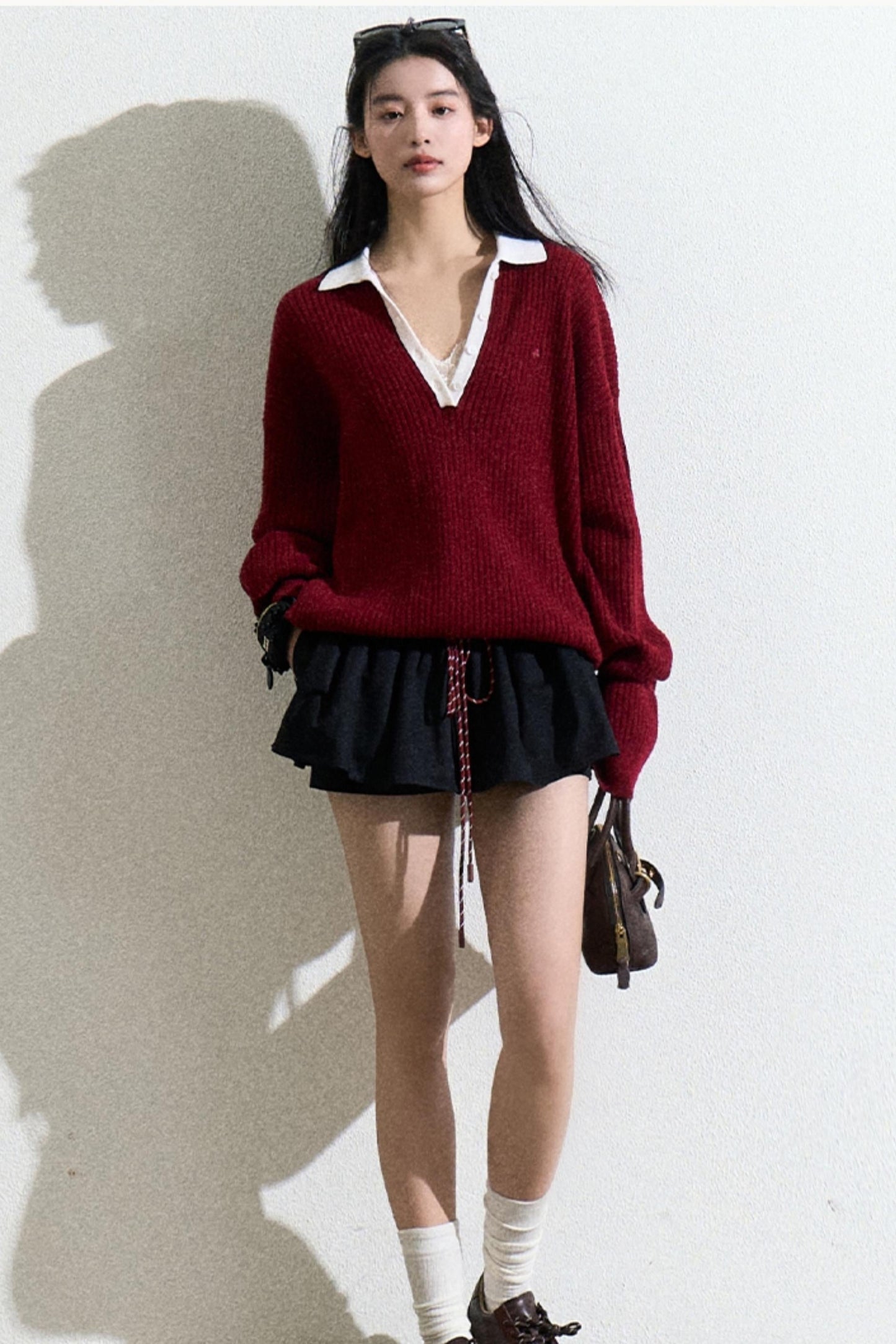 Cotton Bubble Braided Drawstring Skirt