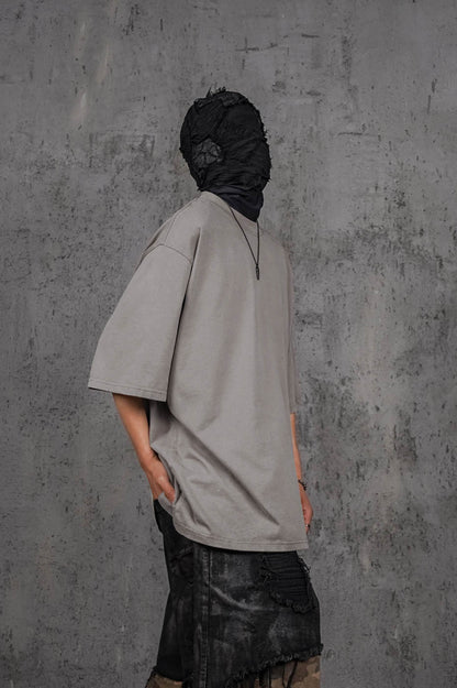 Stone Gray Oversized Army T-shirt