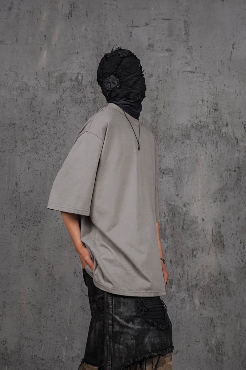 Stone Gray Oversized Army T-shirt