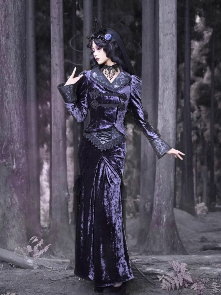 Velvet Corset Maxi Skirt