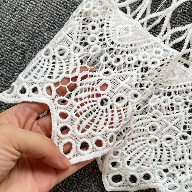 Pink O-neck Hollow Out Lace High Waist Puff Sleeve Mini Dress Ar1010