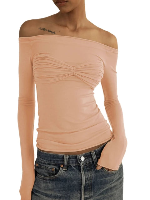 Short Sleeve Mesh Top Shirt for Off-shoulder See-through Knit Pullover Summer Sheer New T-shirt