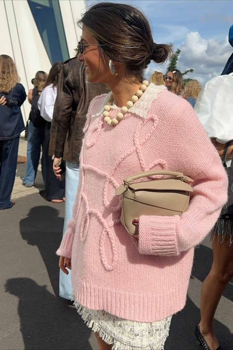 Loose Crew Neck Long Sleeve Knit Sweater
