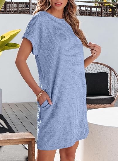 Short-sleeved Spring Mini Dress