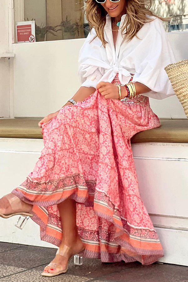 Paneled Maxi Skirt