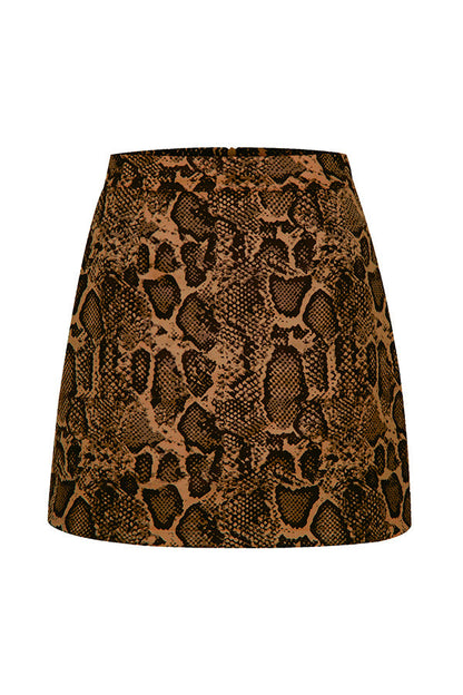 High-waist Zipper Autumn and Winter A-line Color Skirt