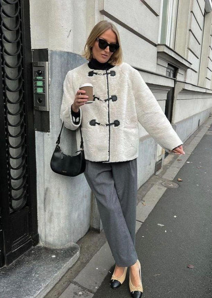Chenille Toggle Wool Coat
