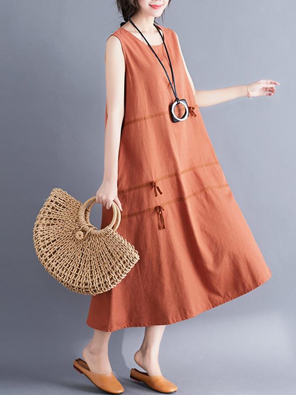 Sleeveless A-line Long Dress