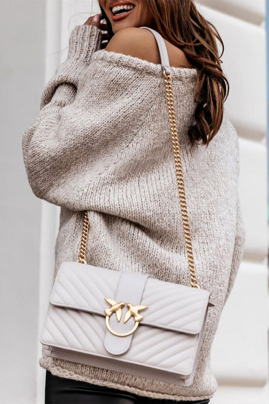 Ribbed Knitted Oversized Pullover Sweater
