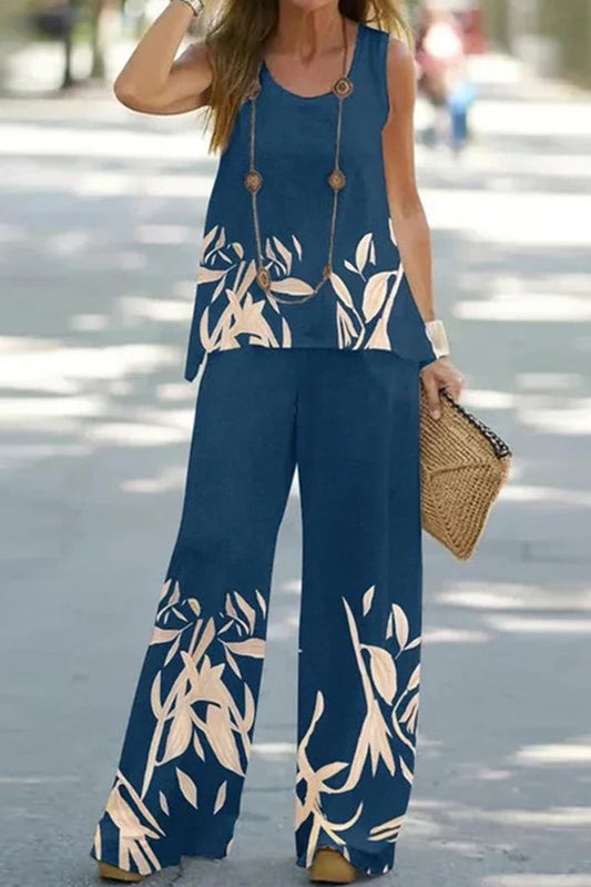 Summer Sleeveless T-shirt Trousers Two-piece Set