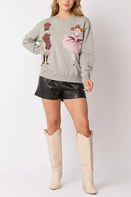 Christmas Soldier Sequined Sweatshirt