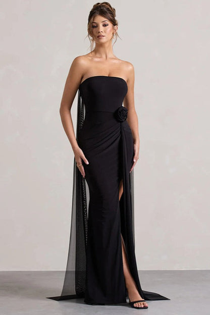 Strapless Tie Maxi Dress