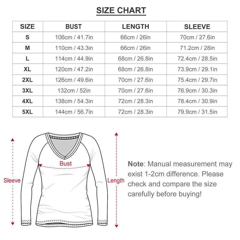 Print V-neck Long Sleeve T-shirt