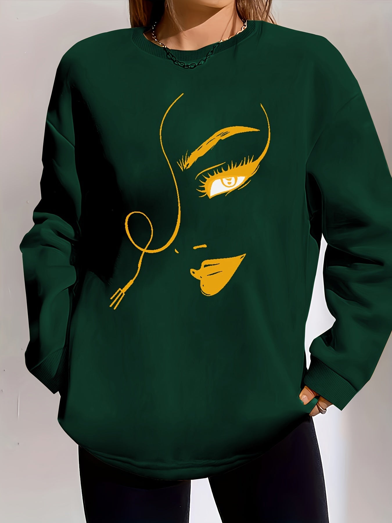 Graphic Print Pullover Sweatshirt Fg3549