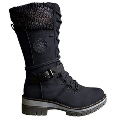 Mid Tube Square Heel Round Toe Martin Boots