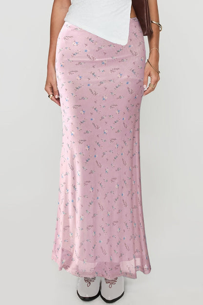 Comfortable Slim Digital Print Maxi Skirt