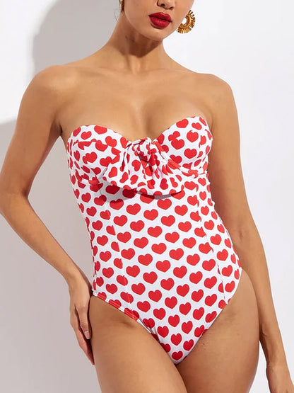 ]sling Lace Up Printed One Piece Swimsuit and Beach Skirt