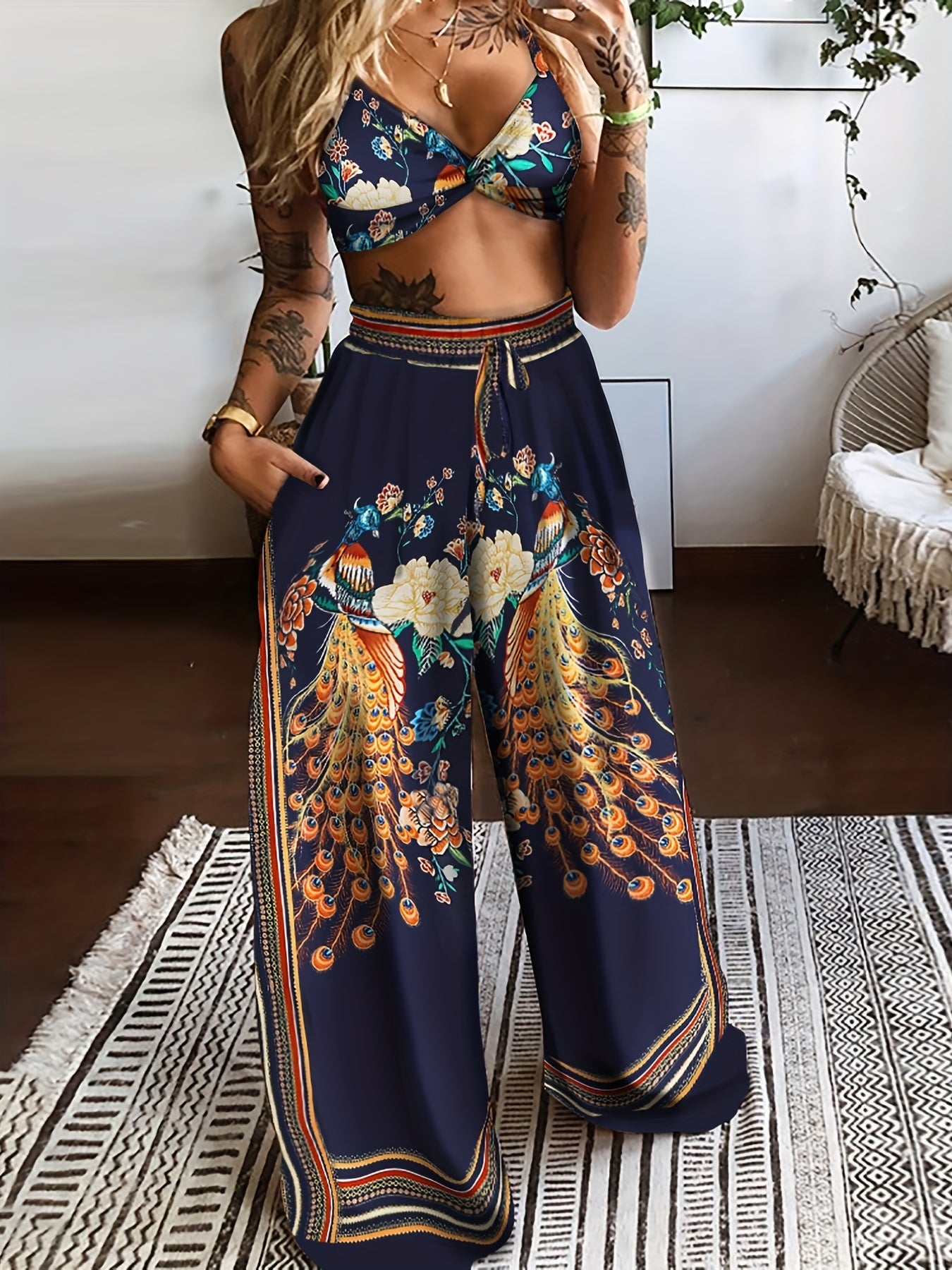 Butterfly Print Two-piece Set Dj2574