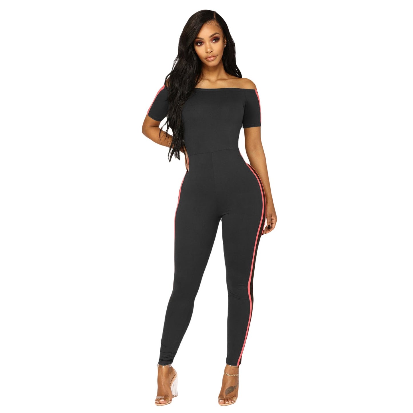Summer Classic Off Shoulder Striped Jumpsuit