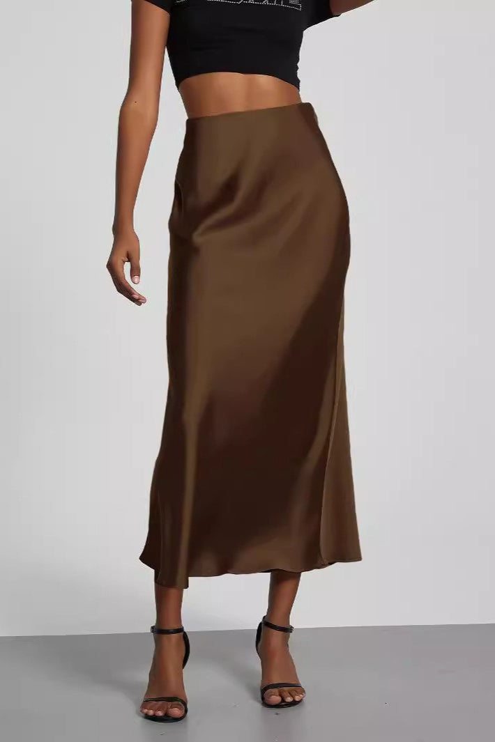Color Satin Skirt