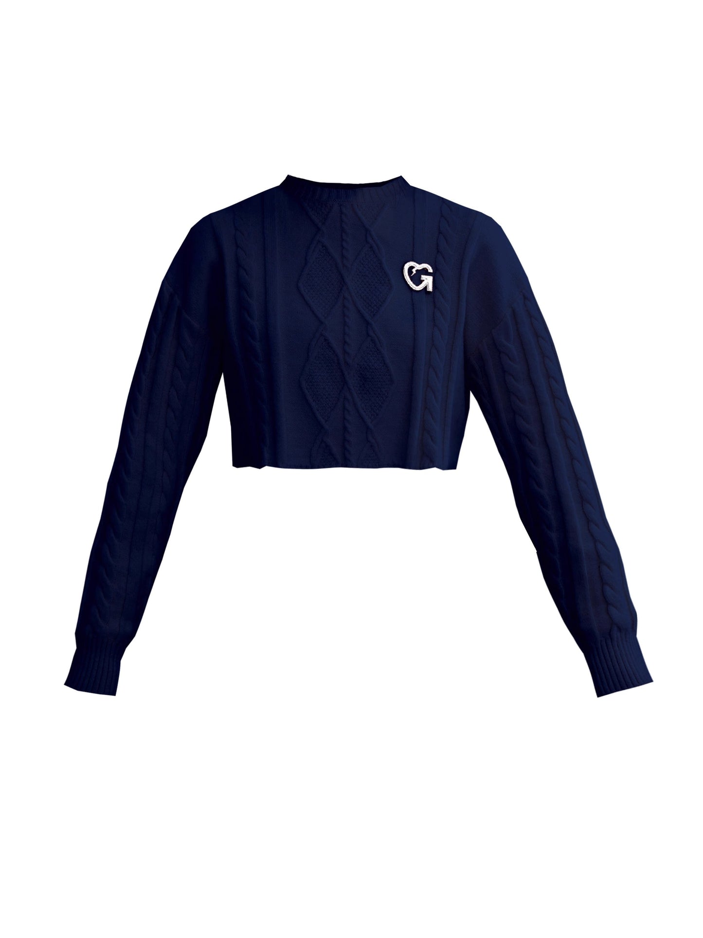 Cg Diamond Knit Cropped Sweater