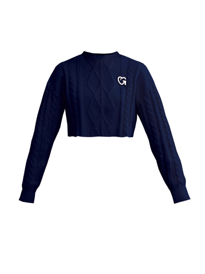 Cg Diamond Knit Cropped Sweater