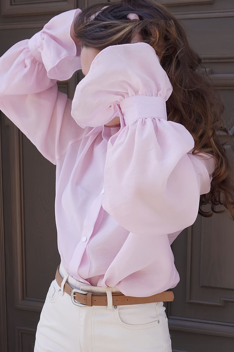 Ruffled Sleeve Loose Blouse