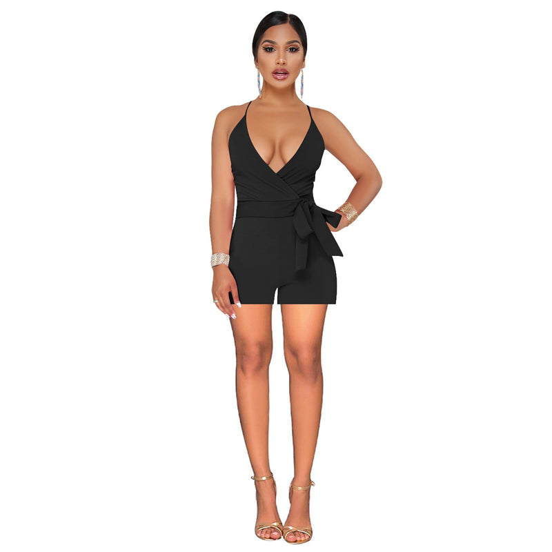 Deep V Plunge Neck Romper