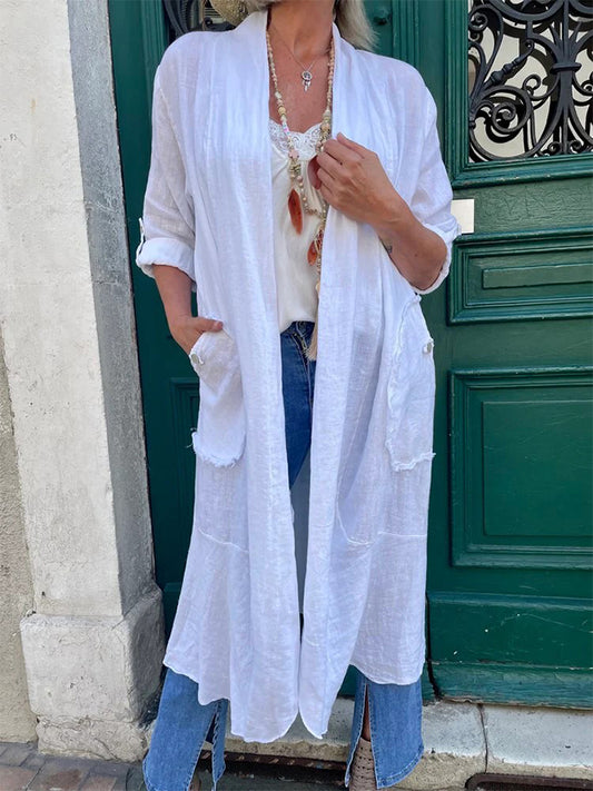 Long Sleeves Pockets Cardigan