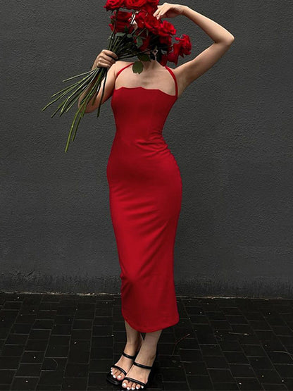 Halter Croset Slim Maxi Dress