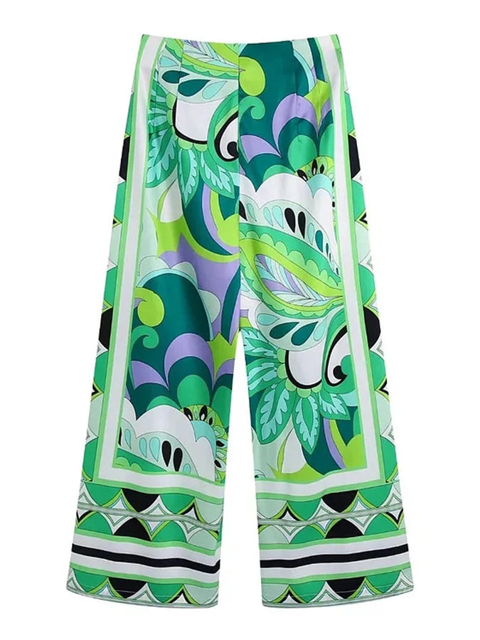 Printed Long Sleeves Shirts and Pants Sets