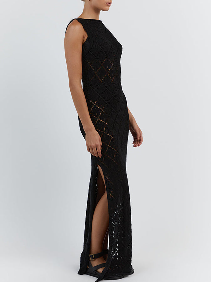 Knitted Slit Holiday Beach Maxi Dress