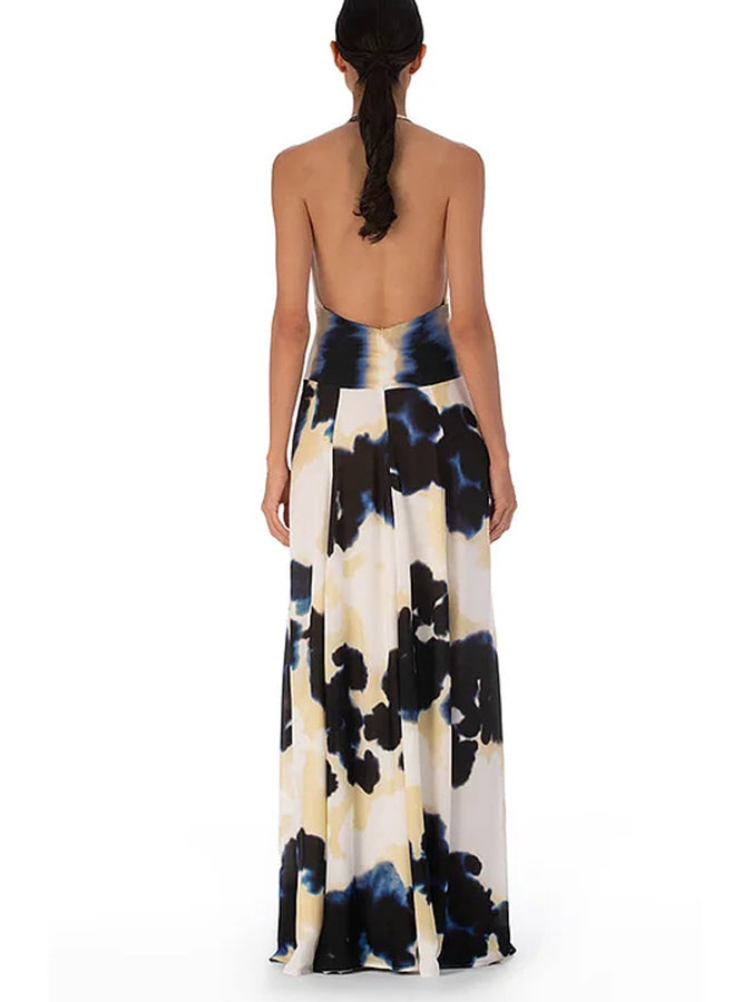 Tie Dye Gradient Printed One Piece Swimsuit and Skirt