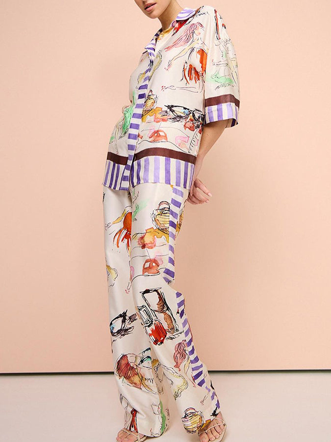 Printed Shirt and Pants Sets