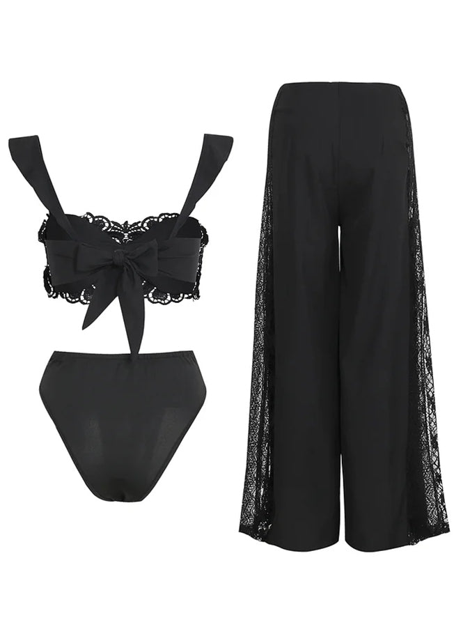 Lace Bikini Swimsuit and Lace Pants