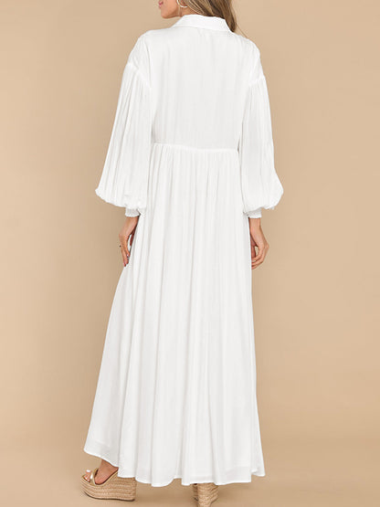 Long Sleeves Buttoned Shirt Maxi Dress