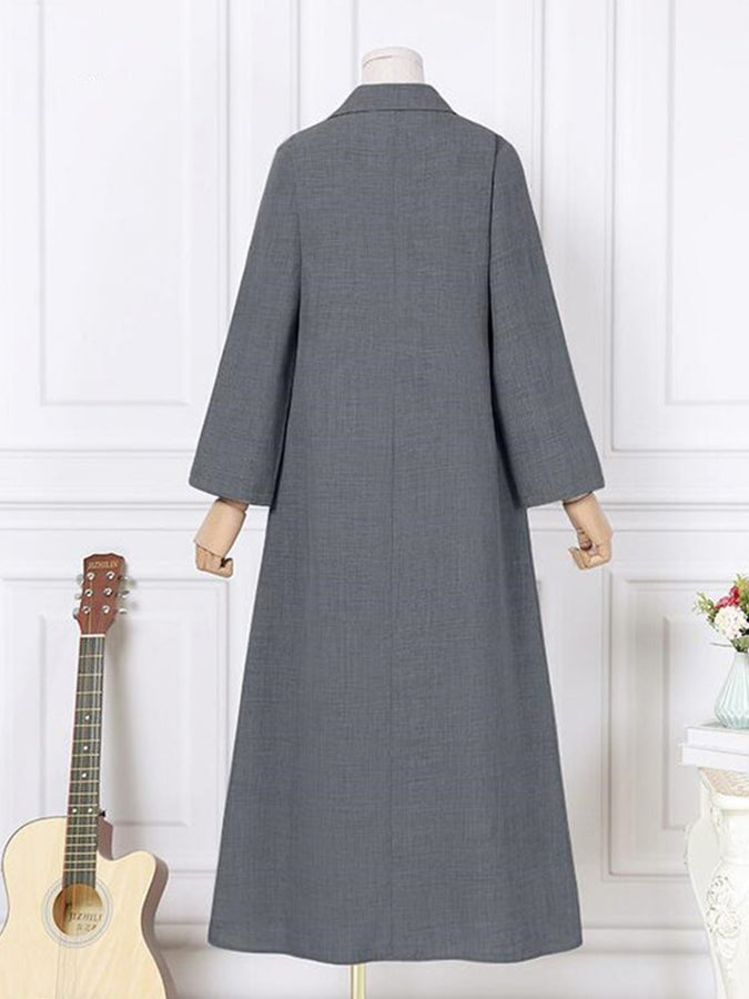 Long Sleeves Shirt Maxi Dress