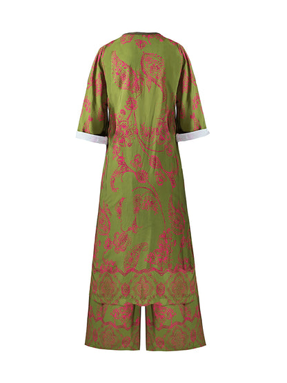 Printed Long Sleeves Cardigan and Pants Sets