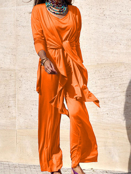 Long Sleeves Cardigan and Pants Sets
