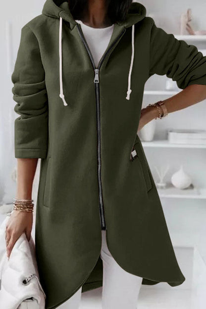 Juliana Color Zip Up Hooded Coat